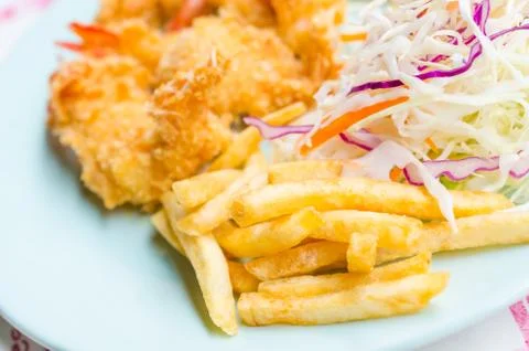 Fried shirmps Stock Photos