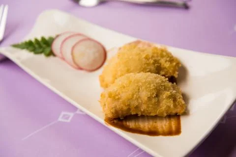 Fried shrimp dumpling Stock Photos