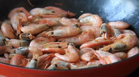 Fried shrimp Stock Footage