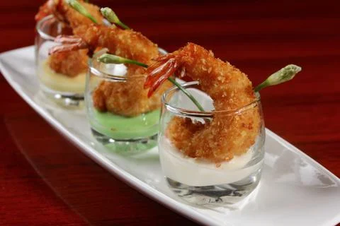 Fried shrimp 스톡 사진