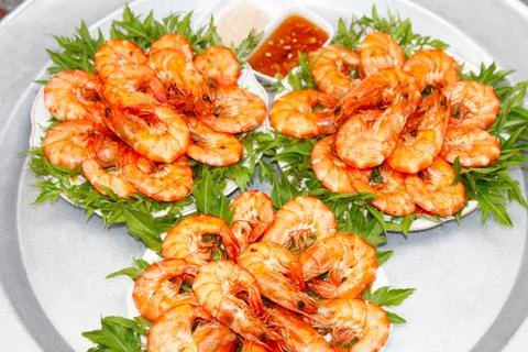 Fried shrimp Stock Photos