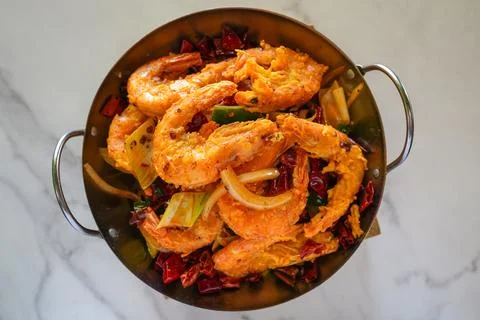 Fried shrimp Stock Photos