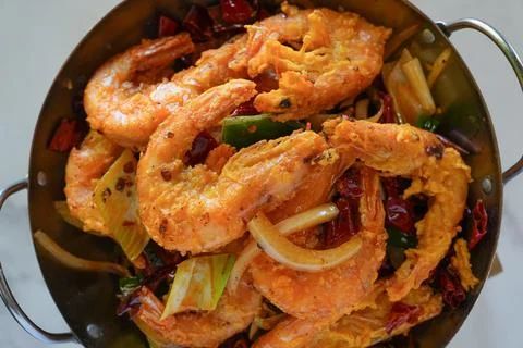 Fried shrimp Stock Photos