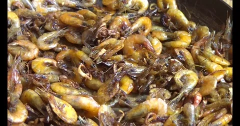 Fried shrimp on plate Vídeo Stock 294185508