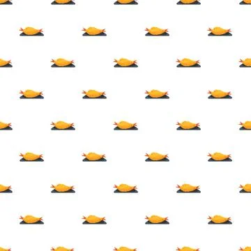 Fried shrimp tempura seamless pattern background Stock Illustration