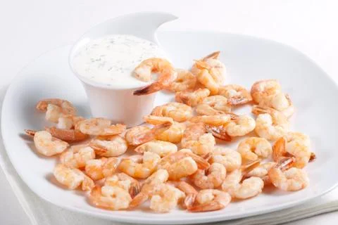 Fried shrimps Stock Photos