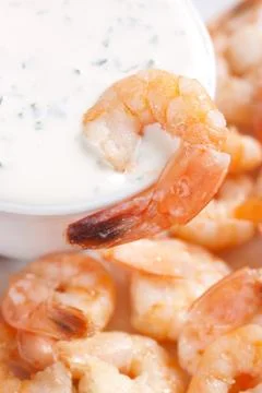 Fried shrimps Stock Photos