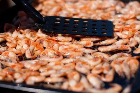 Fried shrimps Stock Photos