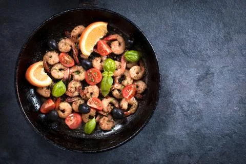 Fried shrimps Stock Photos