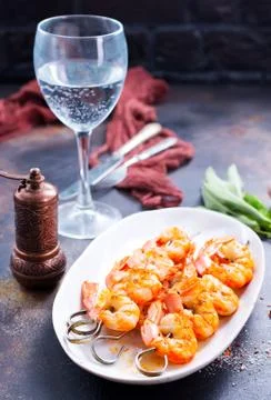 Fried shrimps Stock Photos