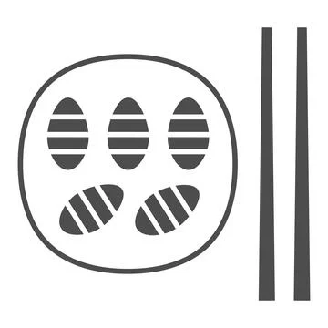 Fried Silkworm Beetles solid icon, asian food concept, korean beondegi vector Illustrazione stock