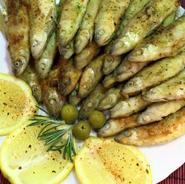 Fried smelt Stock Photos