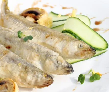 Fried smelt Stock Photos