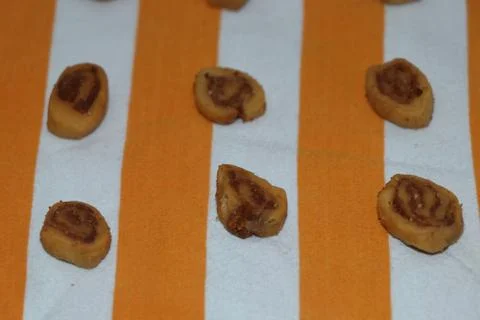 Fried snacks arrange in a systematic order Stock Photos