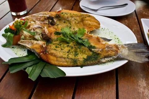 Fried snapper fish3 스톡 사진