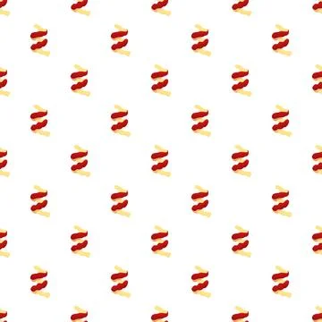 Fried spiral potato chips repeating pattern background Stock Illustration
