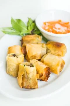 Fried spring roll Stock Photos