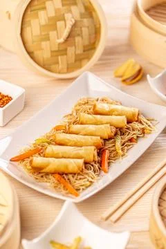 Fried spring roll Stock Photos