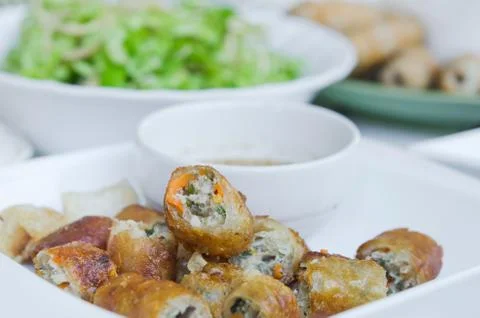 Fried spring rolls 스톡 사진