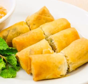 Fried spring rolls Stock Photos