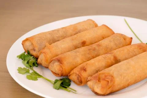 Fried spring rolls Stock Photos