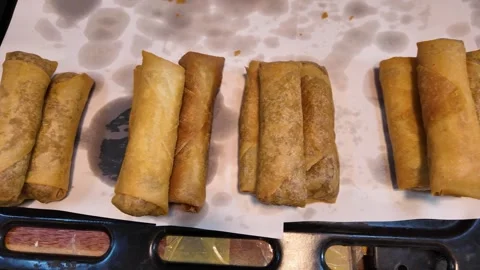 Fried Spring Rolls on Tray Phuket Thailand 4K Stock Footage 333389211