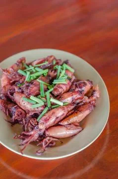 Fried squid Stock Photos