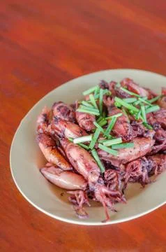 Fried squid Fotos Stock