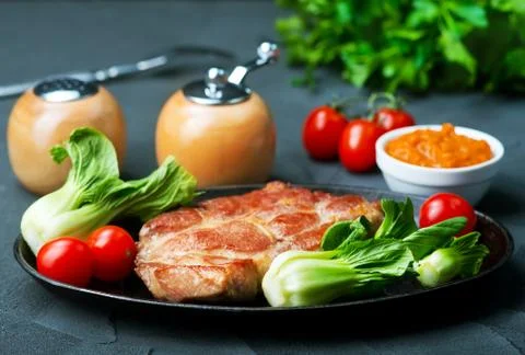 Fried steak Stock Photos