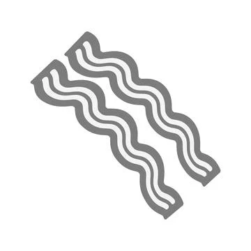 Fried strips of bacon in grayscale. Quick breakfast. International Bacon Day 스톡 일러스트