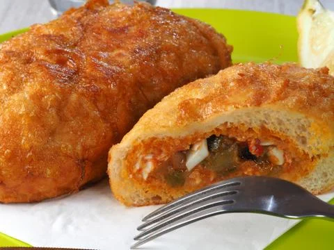 FRIED STUFFED SANDWICH Stock Photos