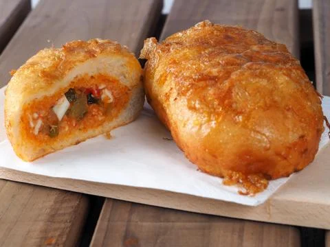 FRIED STUFFED SANDWICH Stock Photos