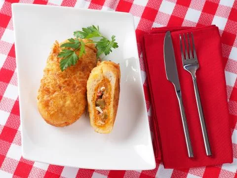 FRIED STUFFED SANDWICH Foto stock