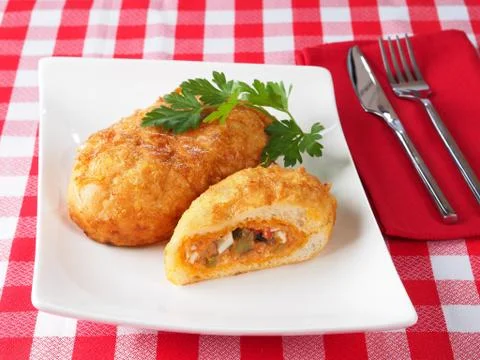 FRIED STUFFED SANDWICH Foto stock