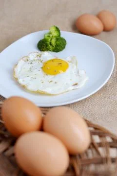 Fried sunny side up egg Stock Photos