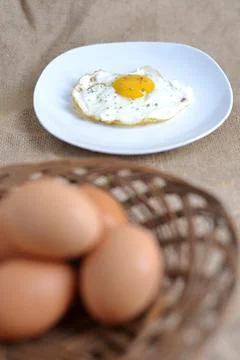 Fried sunny side up egg Stock Photos