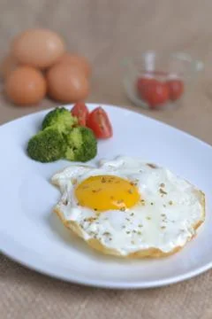 Fried sunny side up egg Stock Photos