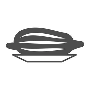 Fried sweet potato solid icon, street food concept, korean roasted yam vector Illustrazione stock