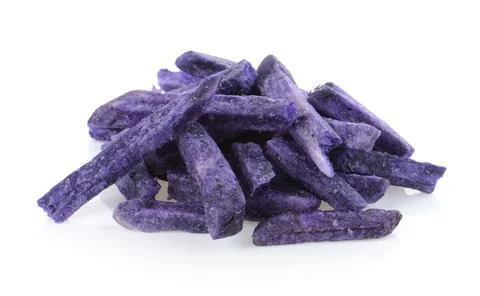 Fried taro chips, Taro snacks isolated on white background Stock Photos