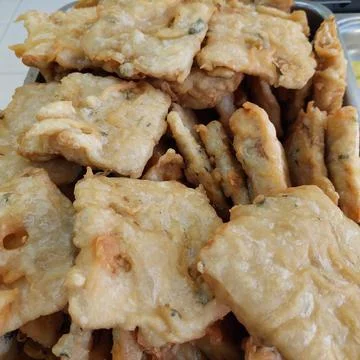 Fried tempeh made from soybeans Stock Photos