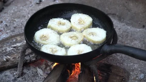 Fried Tet cake 1 Stock Footage 231850397