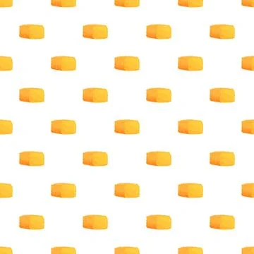Fried tofu chunks creating seamless food pattern Illustrazione stock