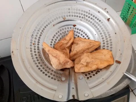 Fried tofu is cooked Stock Photos