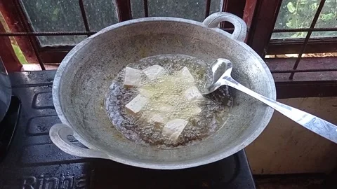 Fried tofu Stock Footage 222678948