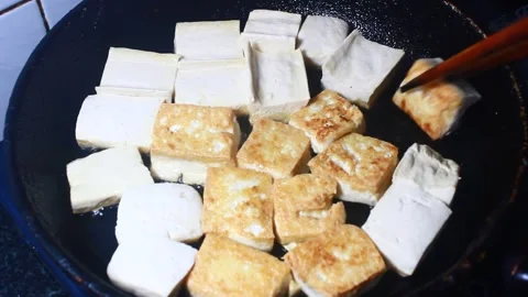 Fried tofu Stock Footage 303221083