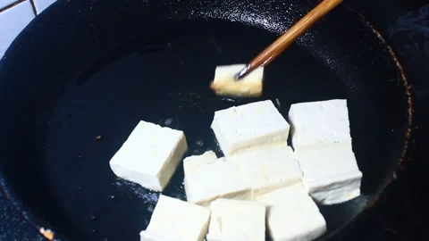 Fried tofu Stock Footage 303221214