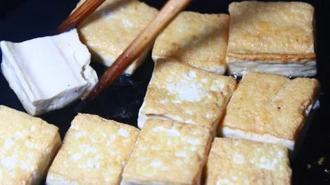 Fried tofu Stock Footage 303221266