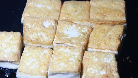 Fried tofu Stock Footage 303221279
