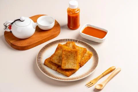 Fried Turnip cake 스톡 사진