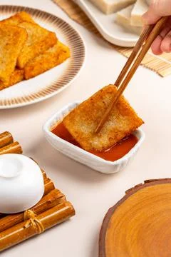 Fried Turnip cake Stock Photos